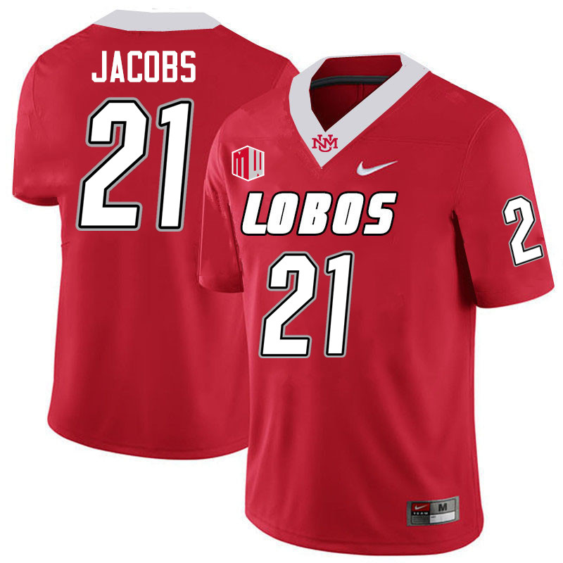 Javen Jacobs UNM Lobos Jersey,New Mexico Lobos Football Jersey,Uniforms-Red